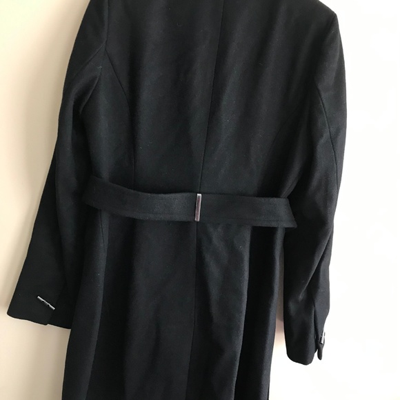 Calvin Klein Women's Wool Blend Black Trench Coat - Picture 4 of 12